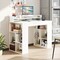 Costway 43" Home Office Desk with Power Outlets Monitor Shelf Bookshelf & Cable Hole